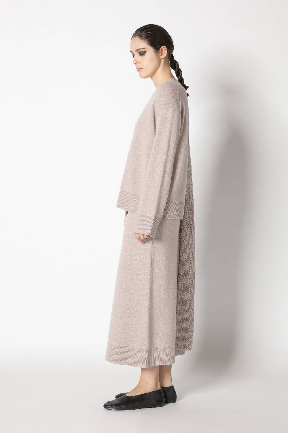 Sminfinity pure V neck + loosely 1x1 rib scarf + pure A skirt Outlet