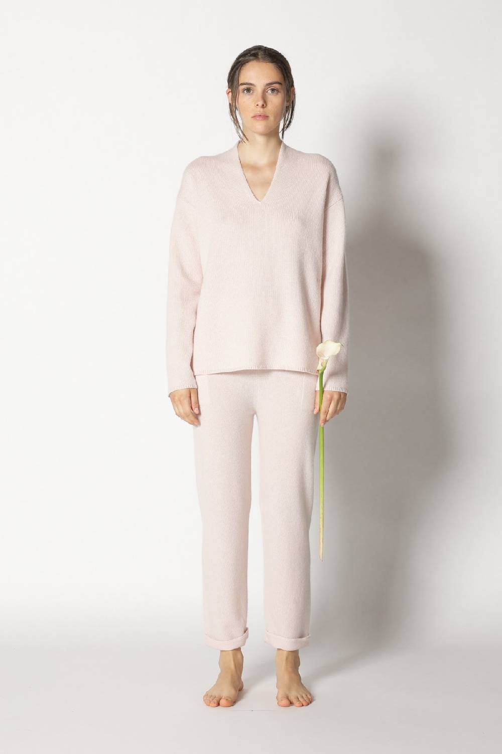 Sminfinity pure 2-ply V neck + pure boat pants Online Shopping