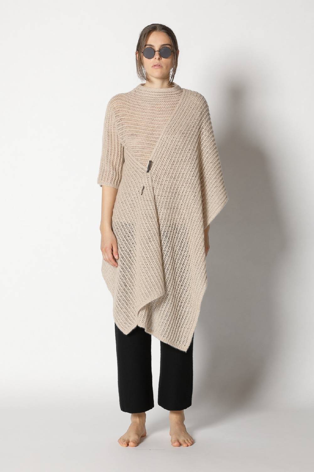 Sminfinity fluffy airy mockneck + fluffy airy plaid + garter cropped pants Black Friday