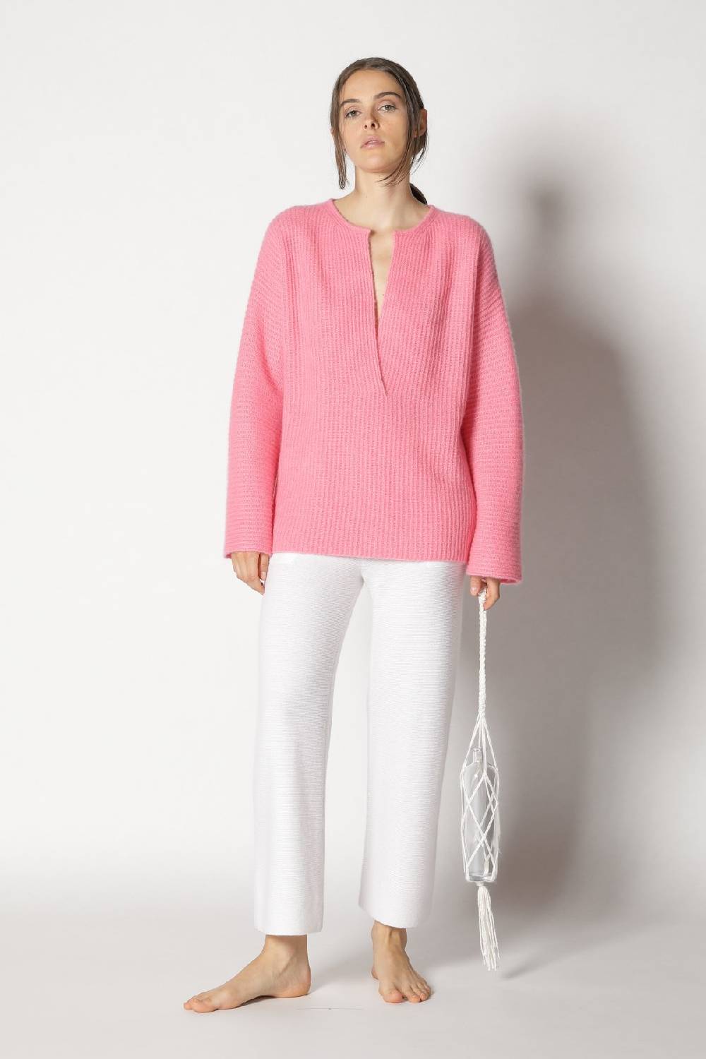 Sminfinity fluffy rib jumper + garter cropped pants Cyber Monday