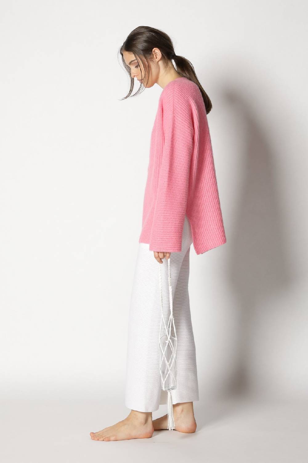 Sminfinity fluffy rib jumper + garter cropped pants Cyber Monday