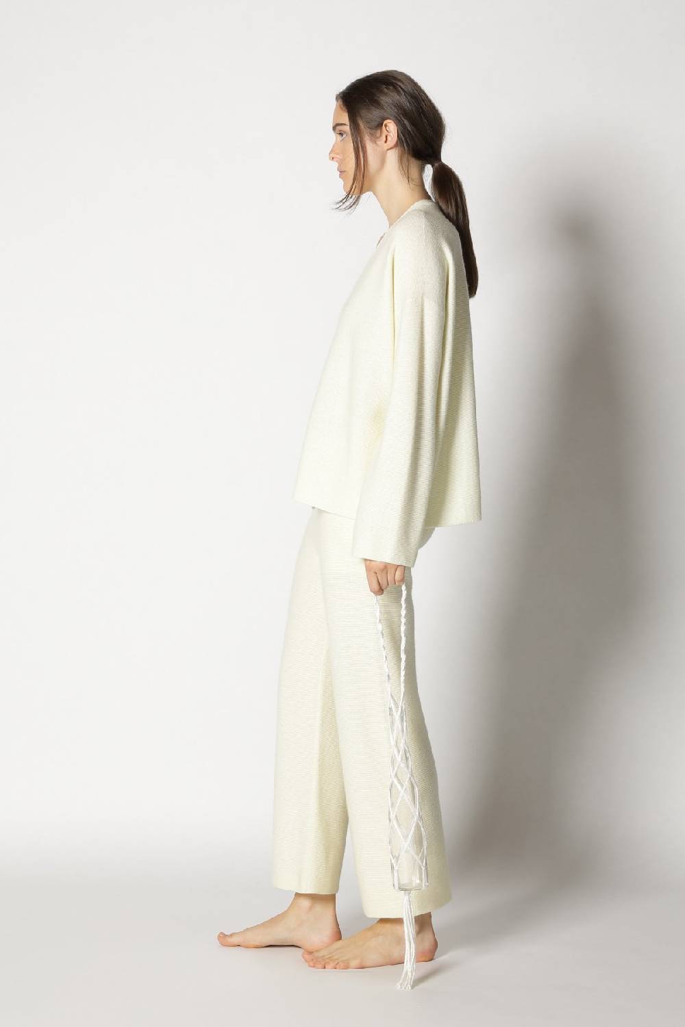 Sminfinity garter V neck + garter cropped pants Neueste Mode
