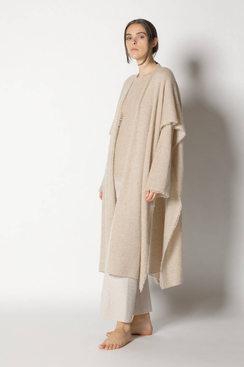 Sminfinity fluffy fringe boatneck + fluffy fringe cape + garter cropped pants Exklusive Angebote