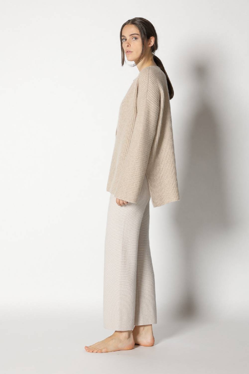 Sminfinity fluffy rib jumper + garter cropped pants Blitzangebot