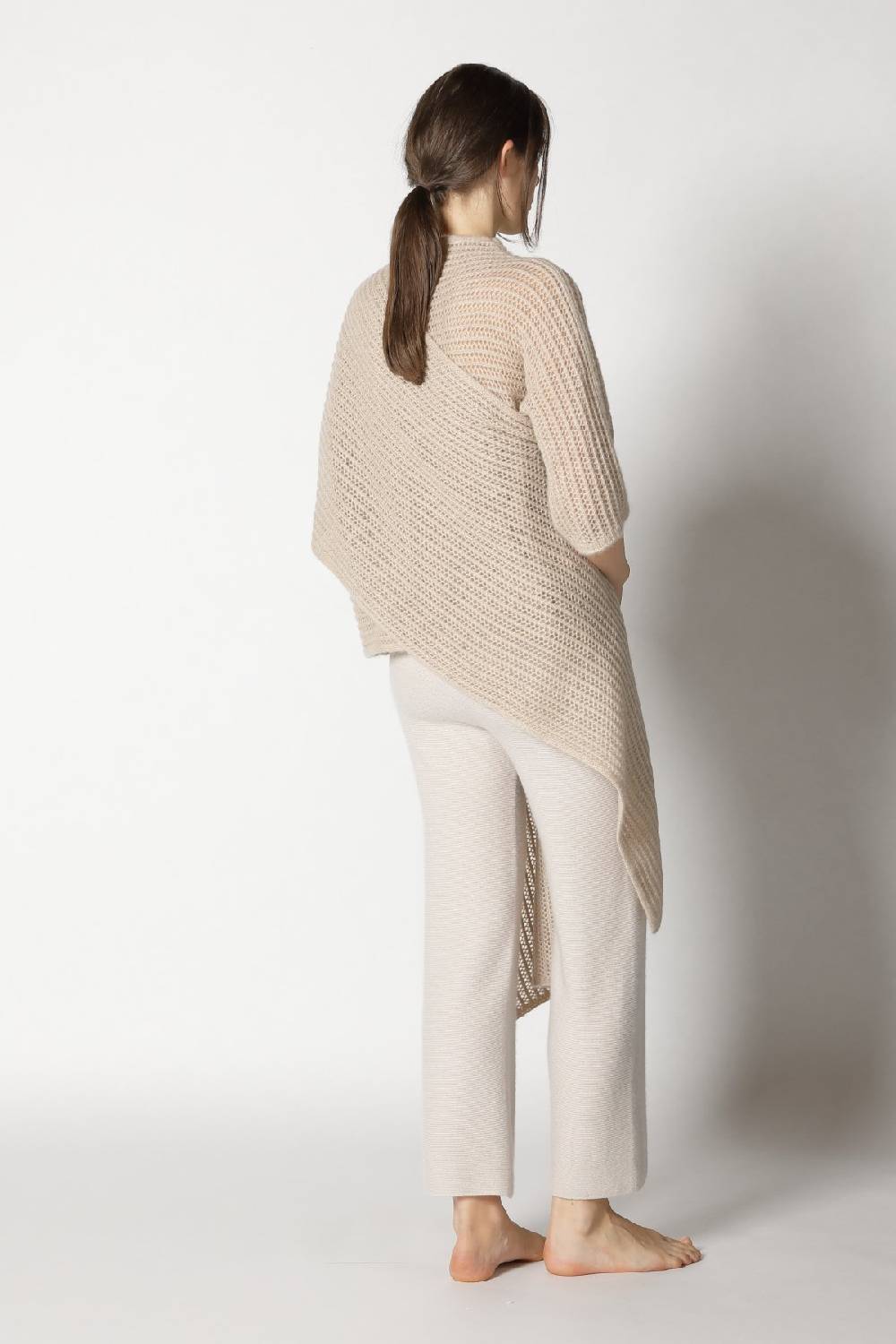 Sminfinity fluffy airy mockneck + fluffy airy plaid + garter cropped pants Große Rabatte