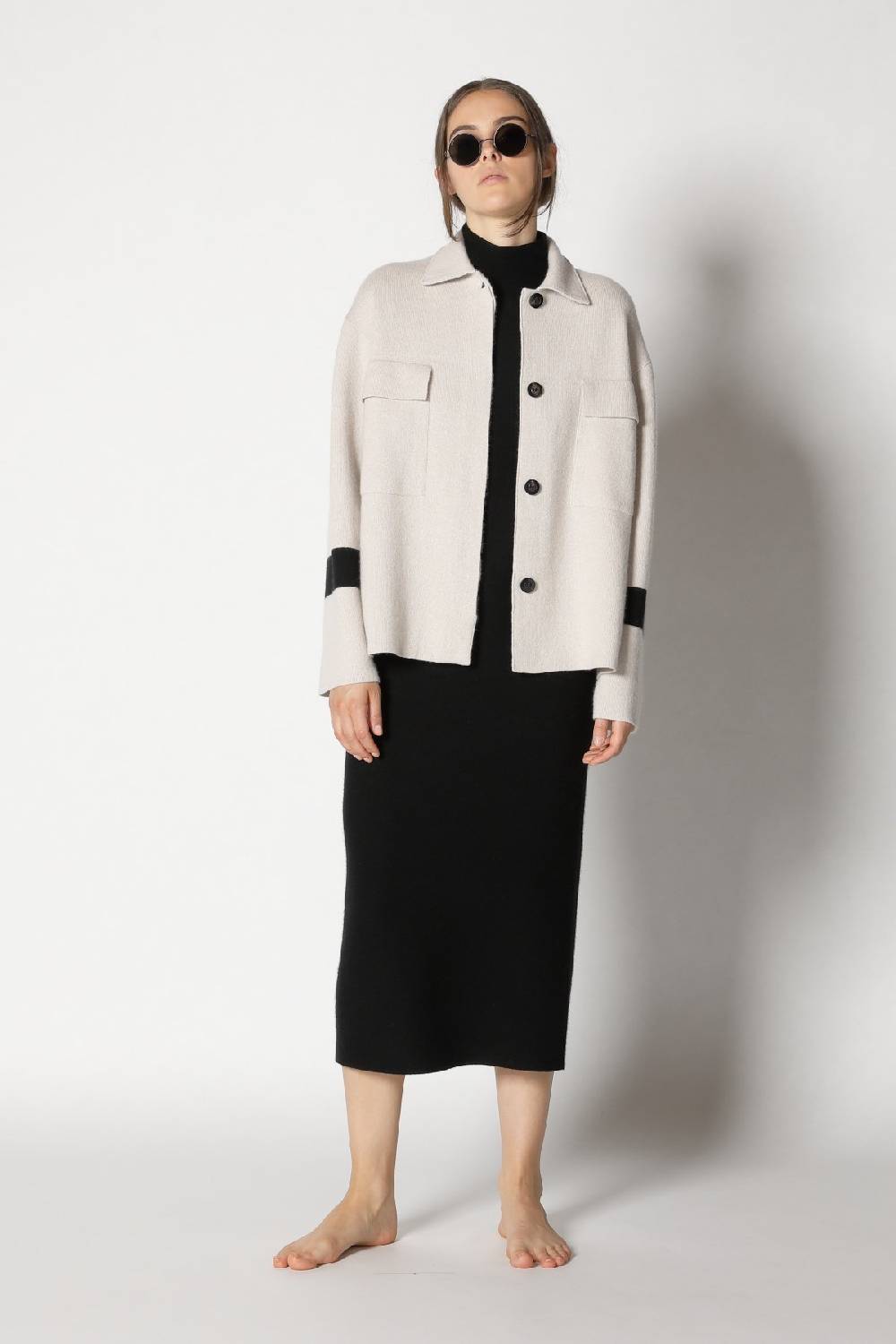 Sminfinity doubleface striped shirtjacket + garter maxi dress Kauf eins, bekomm eins gratis