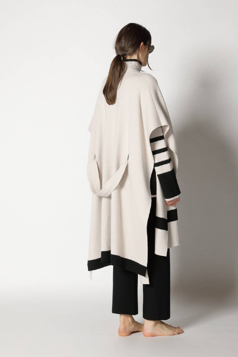 Sminfinity doubleface striped capecoat + slouchy striped turtle + gater cropped pants Tägliche Deals