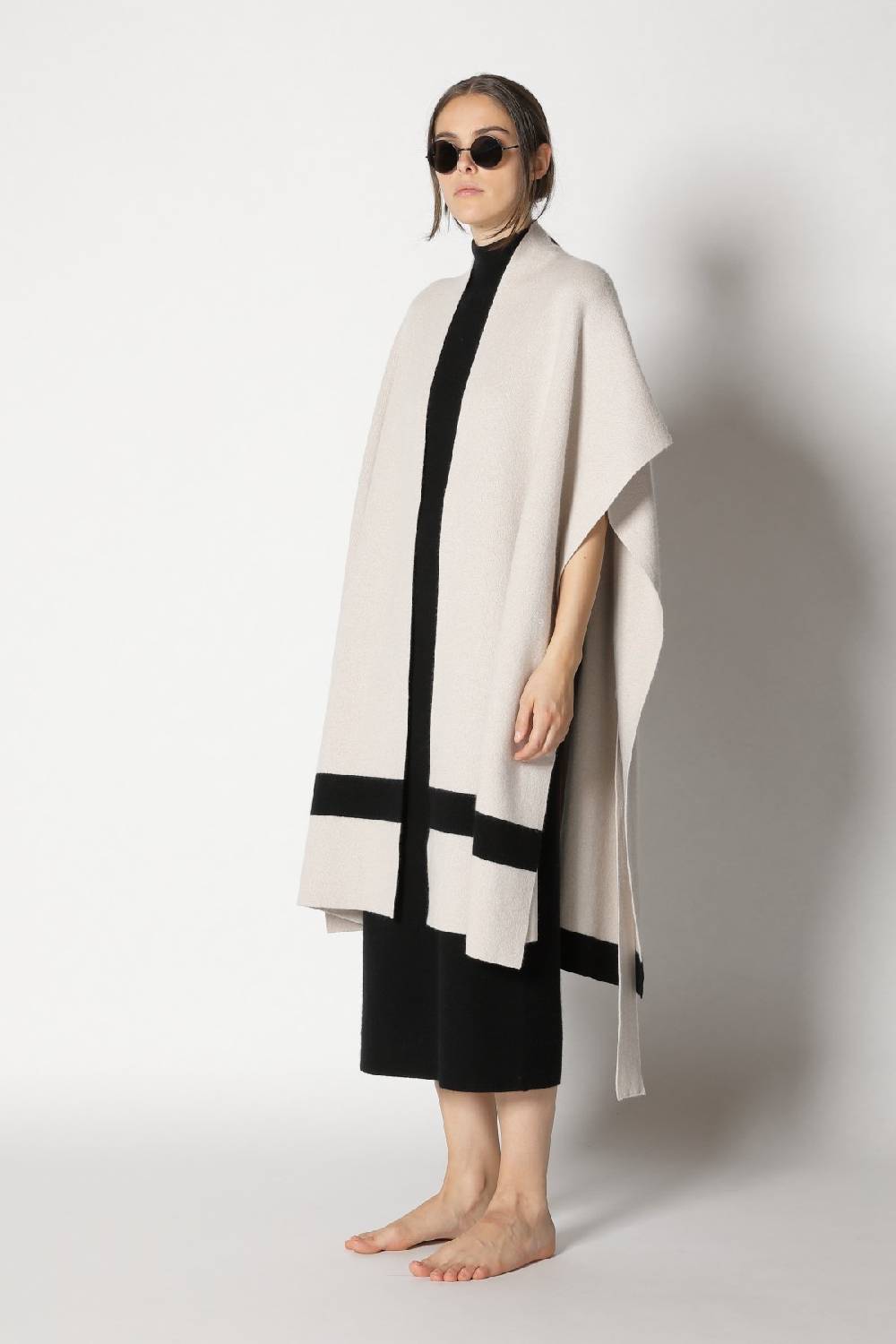 Sminfinity doubleface striped capecoat + garter maxi dress Sonderangebote