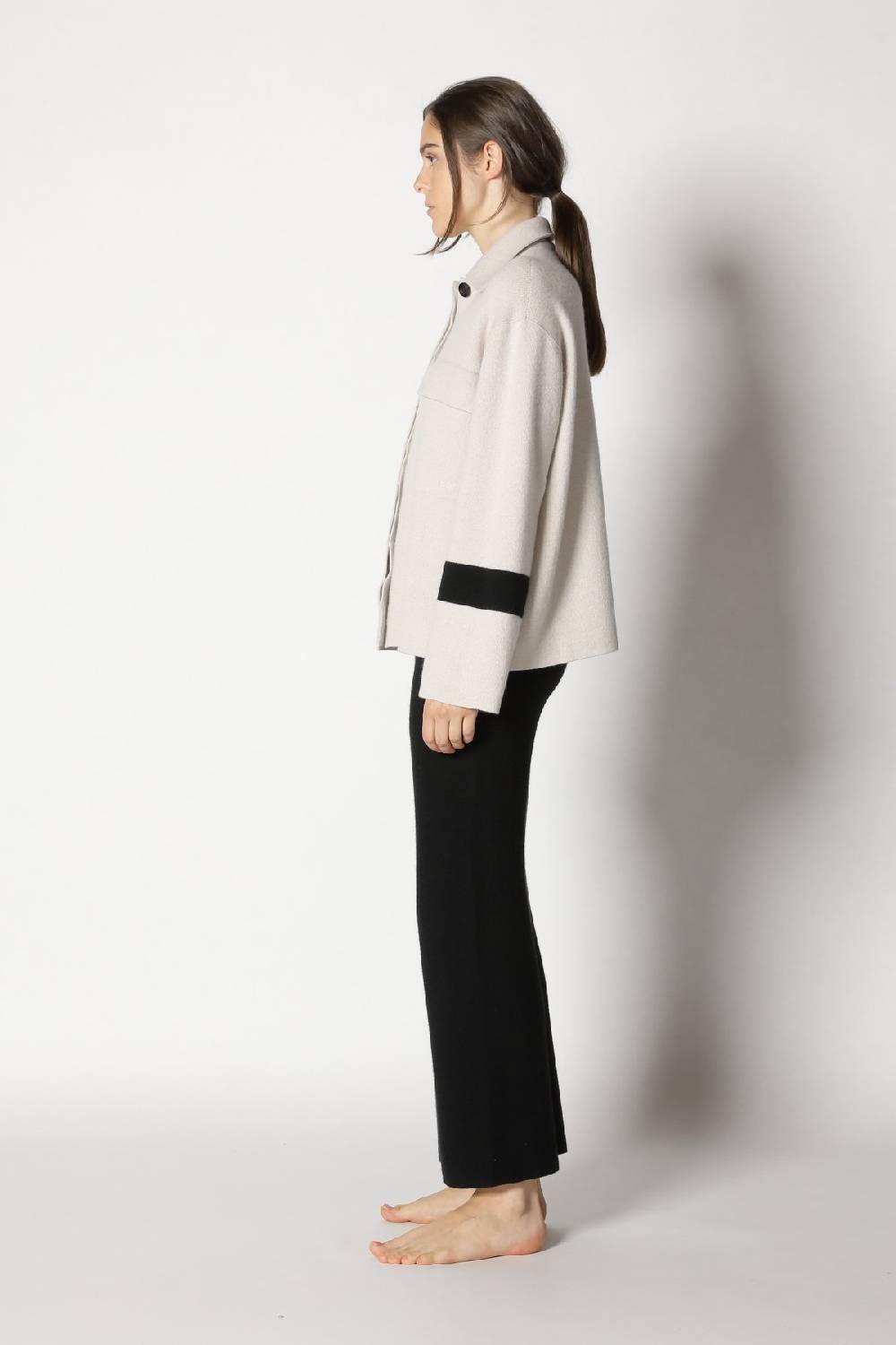 Sminfinity doubleface striped shirtjacket + garter cropped pants VIP-Rabatte