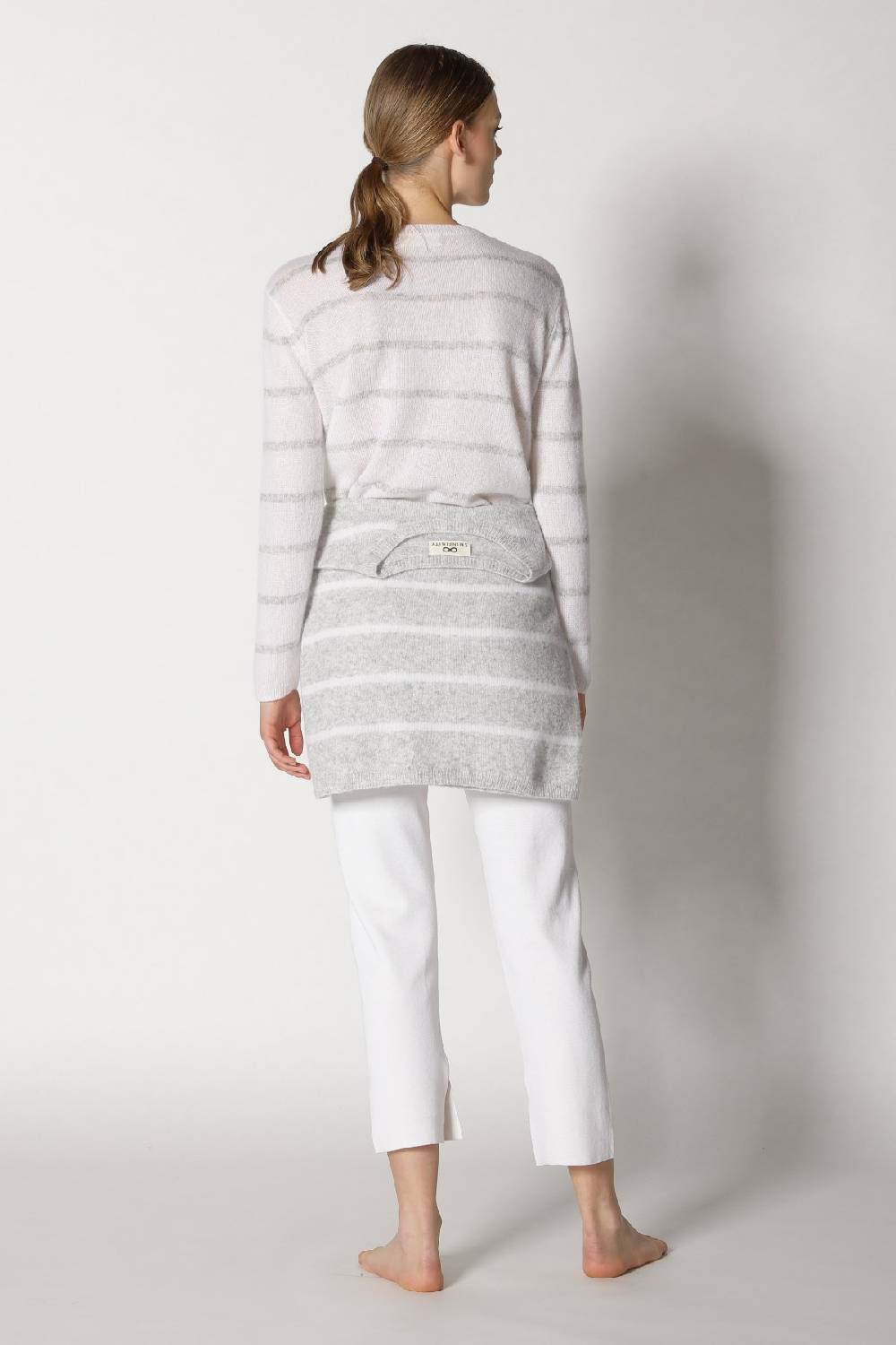 Sminfinity blurry stripe crewneck + silky cropped pants Bis zu 50% Rabatt