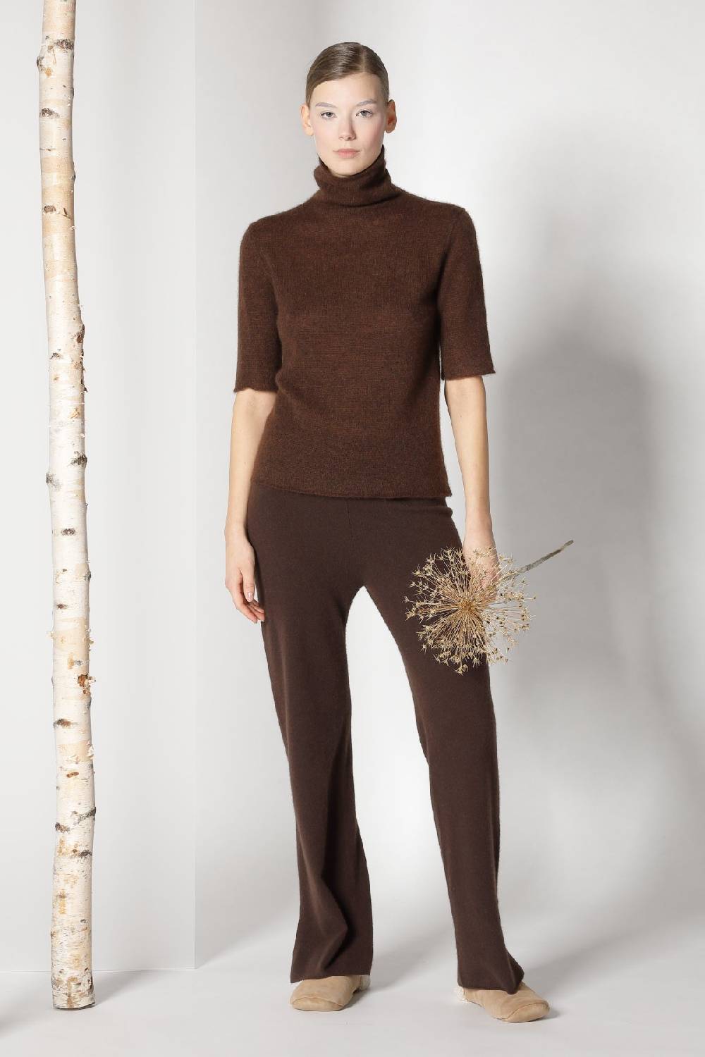 Sminfinity fluffy 1 Ply turtleneck + pure slitted pants