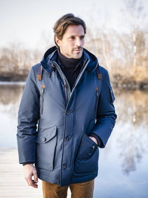 Steinbock Sportlicher Echt-Daunenparka mit Soft-Membrane und abknöpfbarer Kapuze Blitzangebot