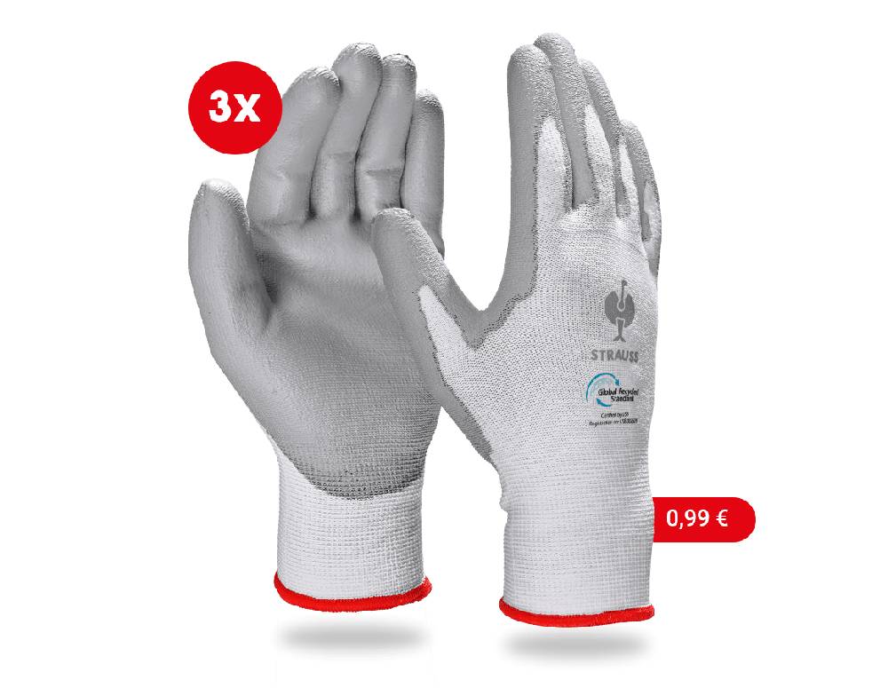 Strauss e.s. PU-Handschuhe recycled, 3 Paar Clearance-Verkauf