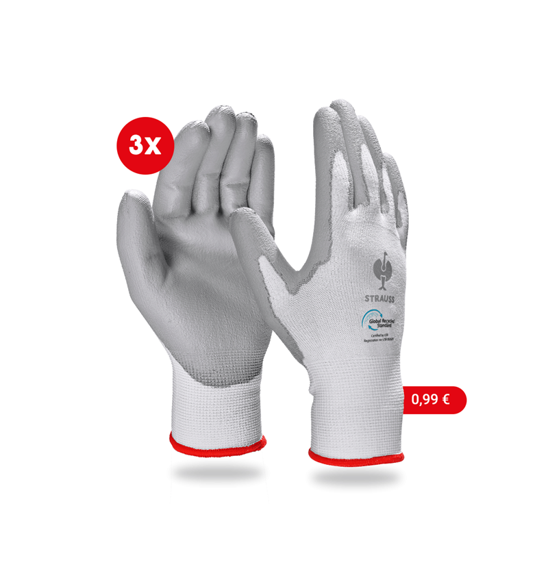 Strauss e.s. PU-Handschuhe recycled, 3 Paar Clearance-Verkauf