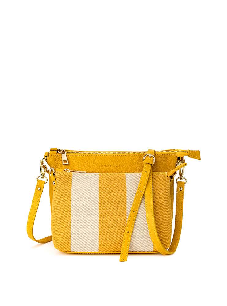 Stuff Maker Crossbody bag Marie in Gelb Beige gestreift Neueste Stile