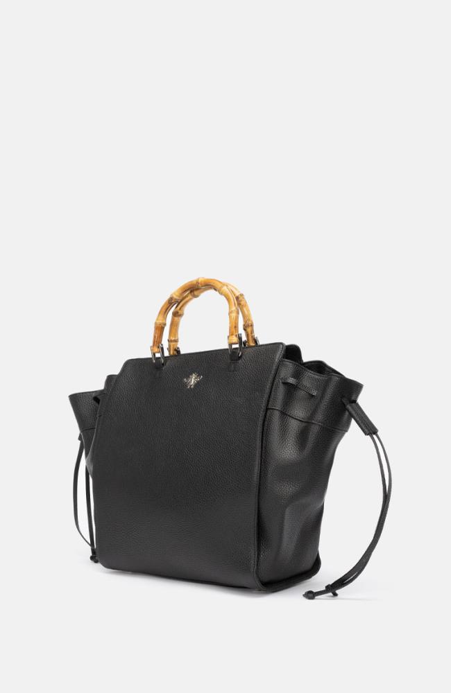Stuff Maker Shopper mit Bambus Grif in Schwarz Begrenztes Angebot