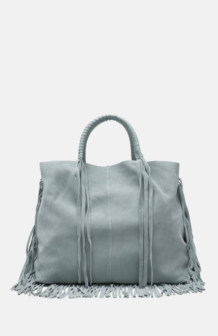 Stuff Maker Velour Leder Shopper in Blau Zeitlich begrenztes Angebot